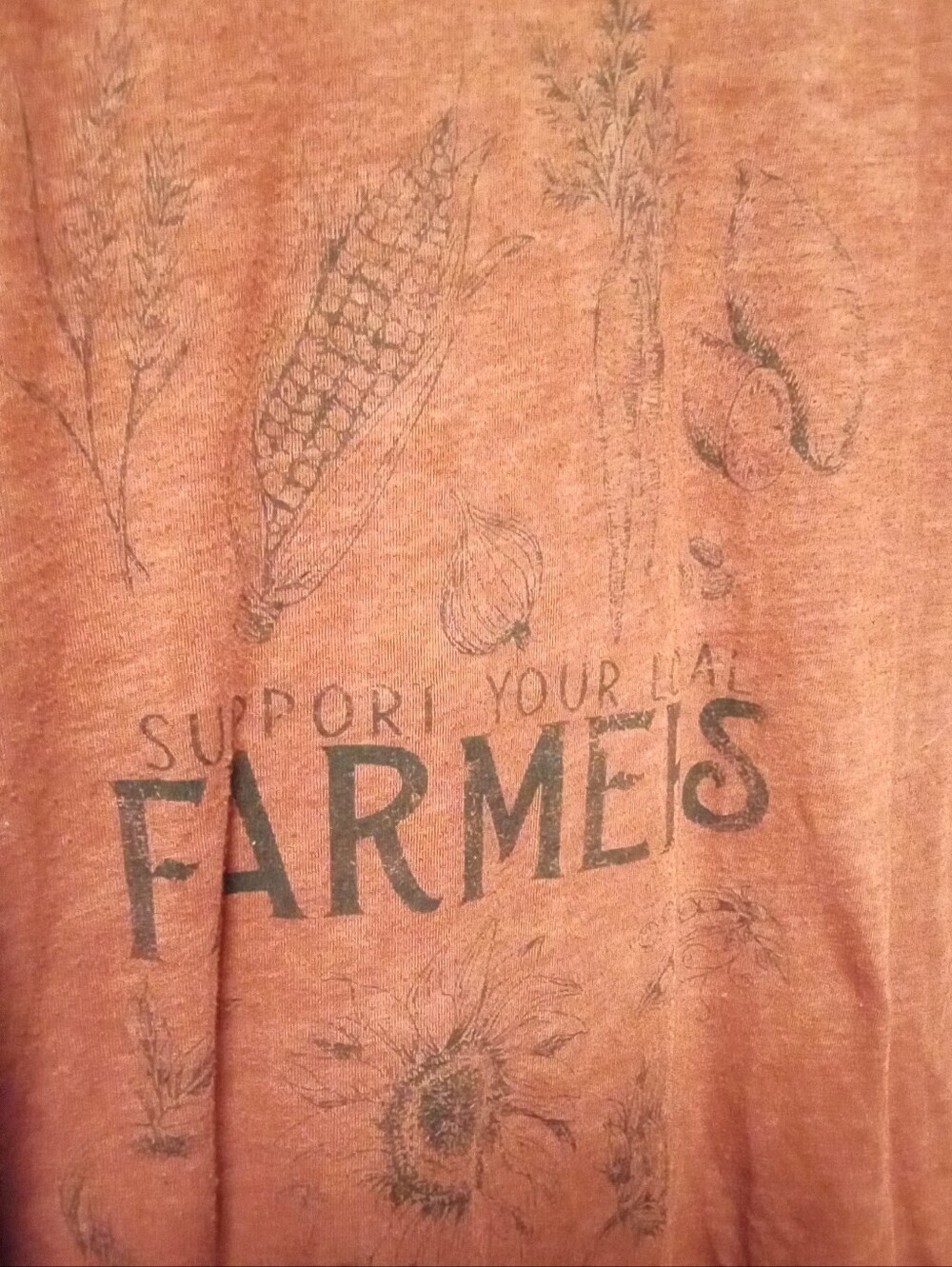 Maurices Rust Red V-Neck Farmers Graphic Tee - Picture 4 of 4